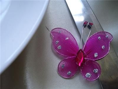 50pc PINK Stocking Butterfly for Wedding Decorations  