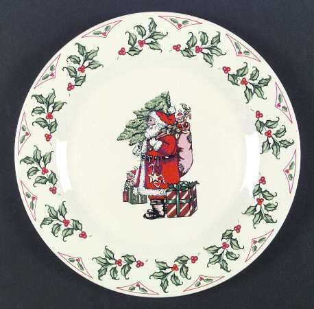   Christmas Santa Claus with Holly Salad Plate(s) Christmas Dishes