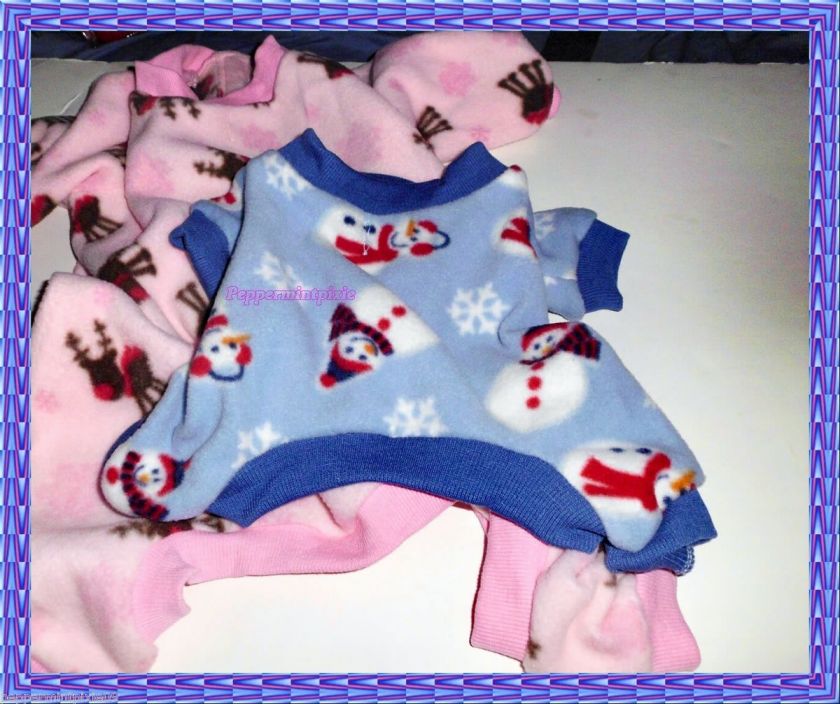 AWW Dog New Jammies Pajamas Holiday XSm Blue (ltd) & Pink & Blue Med 