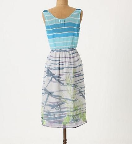 ANTHROPOLOGIE $148 WE LOVE VERA DARTING DRAGONFLY DRESS NEW 2  