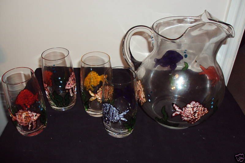 Pcs HP FISH Drink Set Pitcher & Juice water glasses  