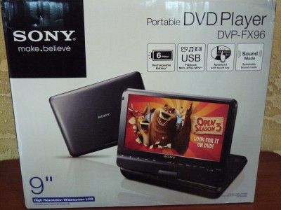 NEW SONY PORTABLE DVD PLAYER DVP FX96 9 WIDESCREEN  