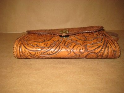   Custom Tan Leather Initials Saddle Bag Wallet Purse Set ELS  