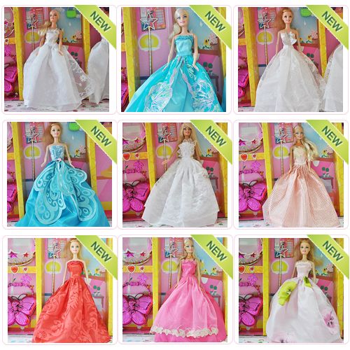   Handmade Princess Clothes Dress Gown Outfit for Barbie Doll Gift