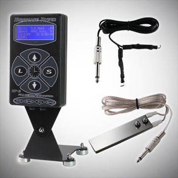   DIGITAL DUAL TATTOO POWER SUPPLY KIT W/ CLIP CORD & FOOT PEDAL  