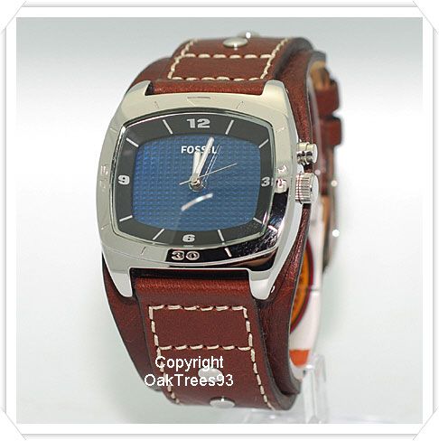 FOSSIL MENS BIG TIC KALEIDO BROWN LEATEHR WATCH AM3695  