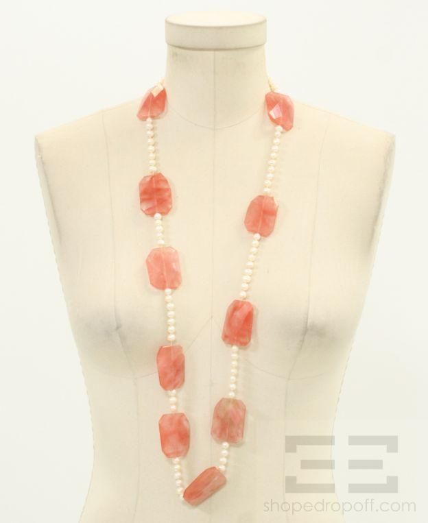 Designer Freshwater Pearl & Pink Quartz Necklace  