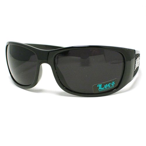 LOCS Mens Gangster Sunglasses Cholo Style Dark Black  