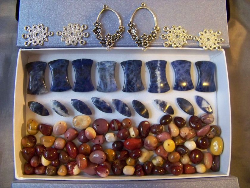 NATURAL GEMSTONE Loose BEAD & FINDINGS Lot SODALITE & AUSTRALIAN 