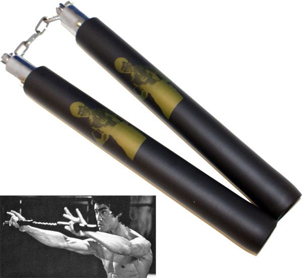 NEW Nunchukas Foam Practice Nunchucks Bruce Lee Black  