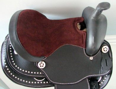   BROWN BLACK WESTERN PONY YOUTH KID PLEASURE TRAIL HORSE SADDLE 5PC SET