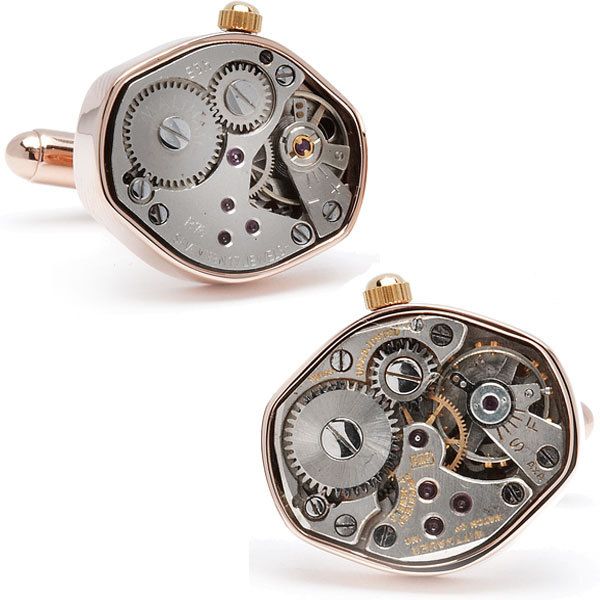 Rose Gold Authentic Watch Movement Cufflinks Cuff Links  