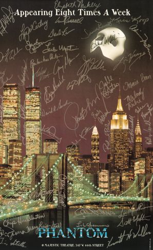 Signed World Trade Center Broadway Poster ~The Phantom of the Opera 