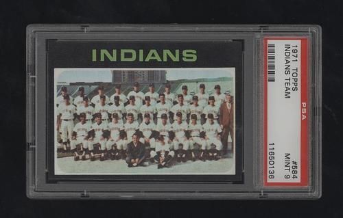 1971 TOPPS # 584 INDIANS TEAM PSA 9  