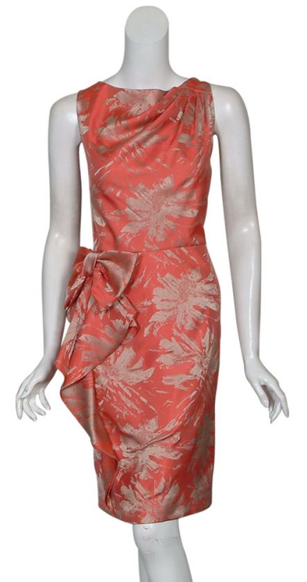 TERI JON Tailored Coral Floral Print Party Dress 16 NEW  