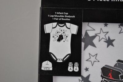 NIKE AIR JORDAN 3 PIECE INFANT / BABY LAYETTE SET BODYSUIT 0 6 MONTHS 