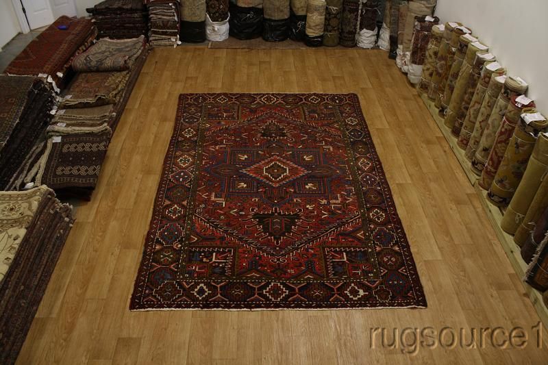 EXCELLENT GEOMETRIC 7X11 HERIZ PERSIAN ORIENTAL AREA RUG WOOL CARPET 