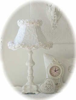 Lamp Shade ~White petals & Roses~ Shabby Cottage Chic  