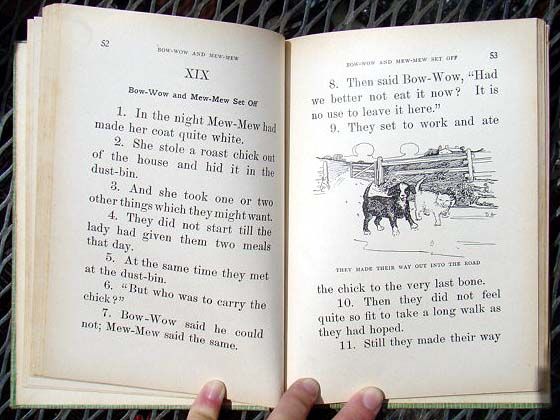 Bow Wow and Mew Mew 1935 Childrens Book Learn to Read  