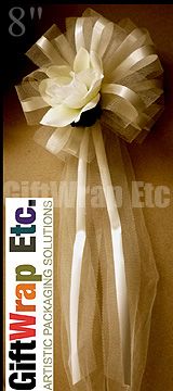   PEW BOWS NET TULLE ROSES WEDDING CHURCH AISLE CHAIR DECORATIONS  