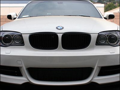 08 09 BMW E82 E88 128I 135I MATTE BLACK KIDNEY GRILL  