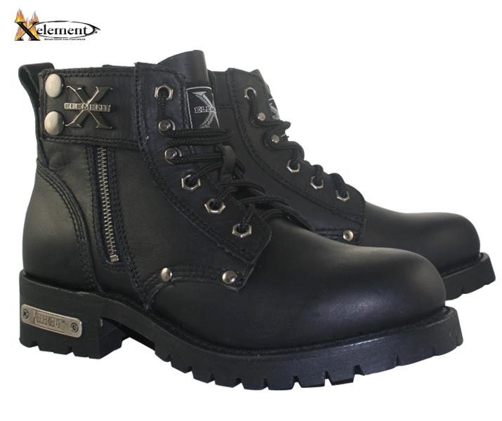 Xelement Advance Mens Black Lace Up Motorcycle Boots 10  