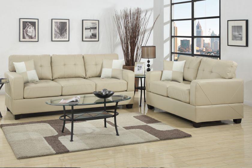 sofa Loveseat 2 Pc Set Couch Diven Sette Chesterfield of Microfiber 