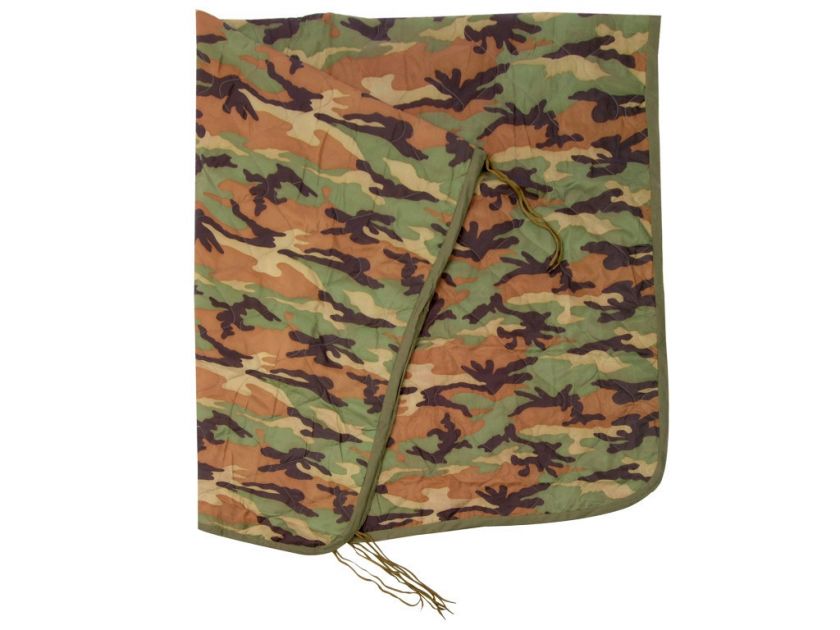 GI STYLE WOODLAND CAMO PONCHO LINER, NEW  