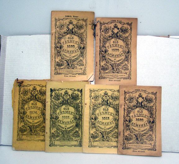 1874 1920 Old Farmers Almanac Lot of 6 Book  Vintage/Original  