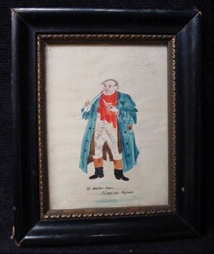 Watercolor Painting Mr Weller Pickwick Papers C Overton  