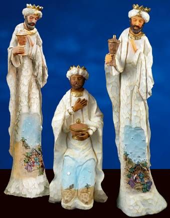 Elegant Blessings Nativity captures the grain and texture of chiseled 