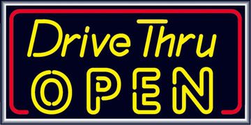 LIGHTED DRIVE THRU OPEN WINDOW SIGN 15x30 OP352  