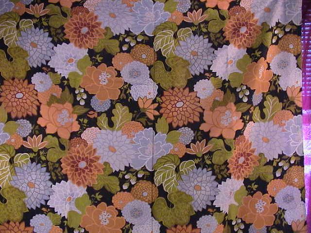 5th AVE DESIGNS FABRIC BOLD DRAPES ORANGE BLACK LINEN  