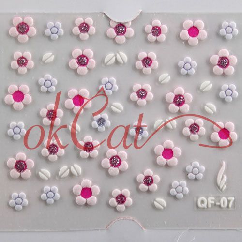 Sparkling 3D Nail Art Sticker Decal Flower Makeup Tips  