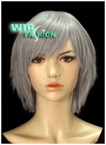 New Irregualr Short Straight Grey Hair Wigs  