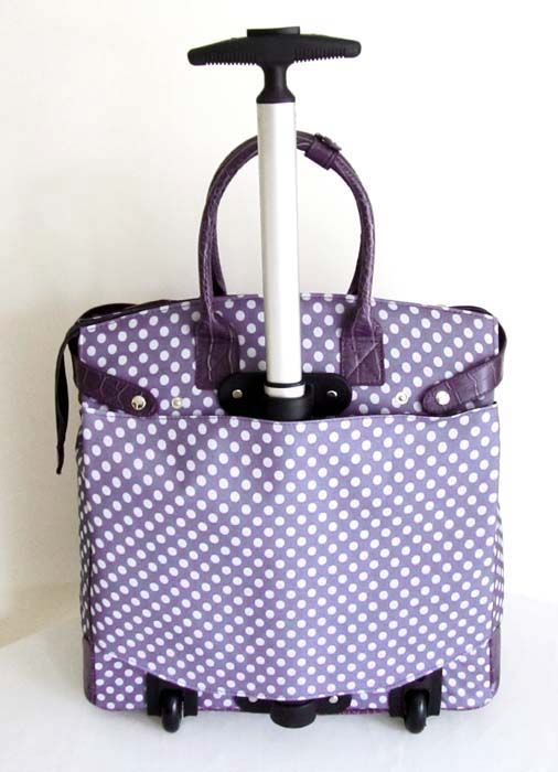 19 Computer/Laptop Bag Tote Duffel Rolling Wheel Padded Case Purple 