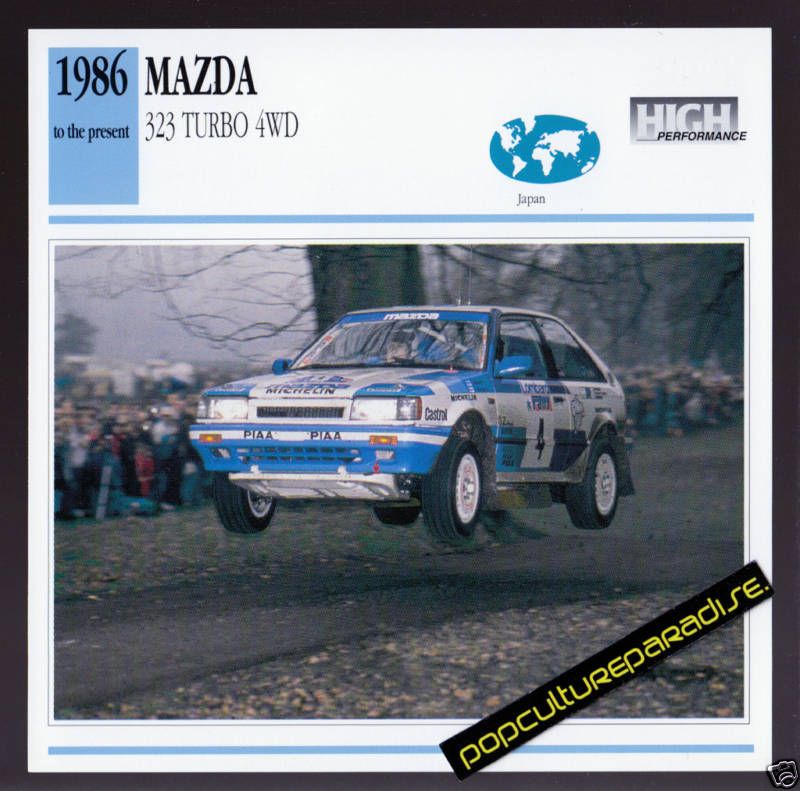 1986 1993 MAZDA 323 TURBO 4WD Rally Car PICTURE CARD  