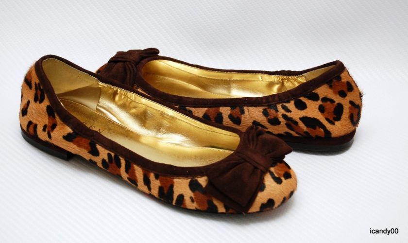 NEW RALPH LAUREN EVELIA CALF HAIR BALLET FLAT LEOPARD 6 885019970403 