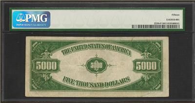 1928 $5000 FIVE THOUSAND DOLLAR BILL $5,000 PMG FINE 15  