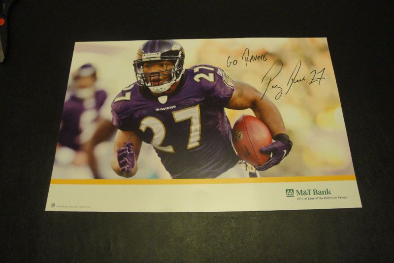 RAY RICE Ravens Facsimile AUTOGRAPH Poster 18x12 RARE  