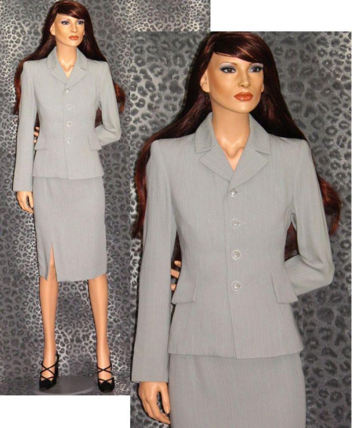 CHRISTIAN LACROIX Embroidered Pin Stripe Skirt Suit Sz 6  