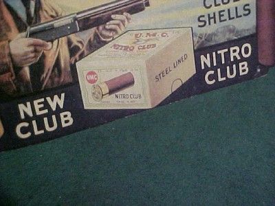 VINTAGE REMINGTON UMC AMMO SHOTGUN SHELL CARDBOARD SIGN  