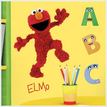  Elmo Wall Decal 23 x 24 Sesame Street Mural ABC Nursery Removable 