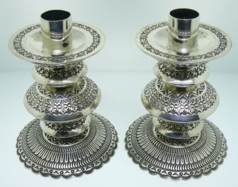 Sunshine Reeves Sterling Silver Candlestick Holder Set  