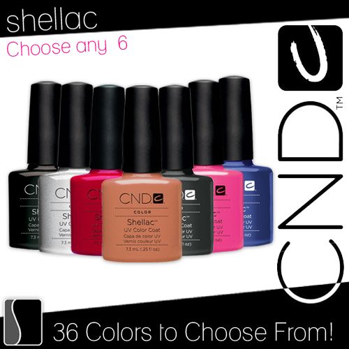 CHOOSE 6 Nail Polish CND Shellac UV Gel 0.25 Ounces Manicure Soak Off 