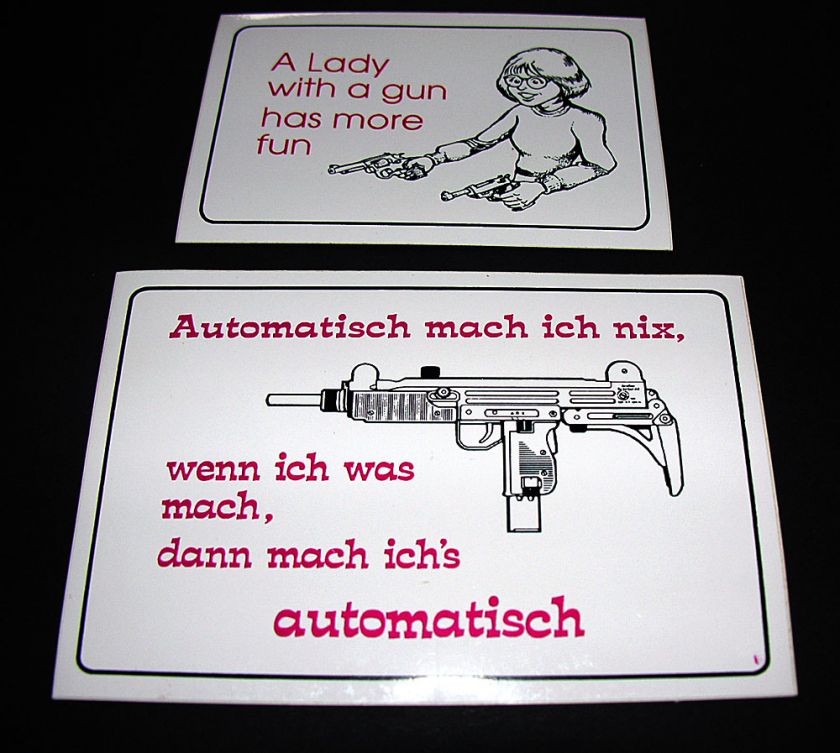 Neu Aufkleber + Automatisch mach ich nix + Lady gun fun  