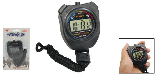 Sports Digital Chronograph Timer Stopwatch w Neck Strap  