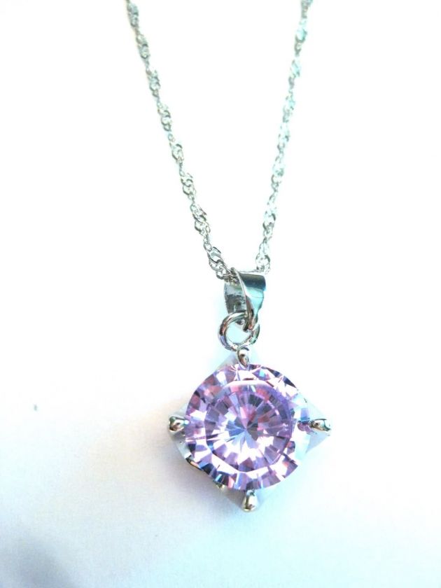 18K White Gold Plated Tanzanite Pendant /Huge  