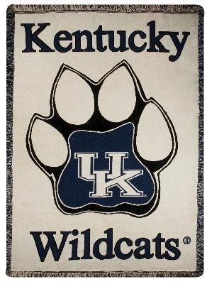 UNIVERSITY OF KENTUCKY WILDCAT PAW TAPESTRY THROW NEW  