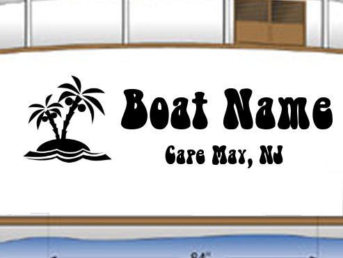 Boat Lettering 5 & POC Vinyl Palm Tree Custom  